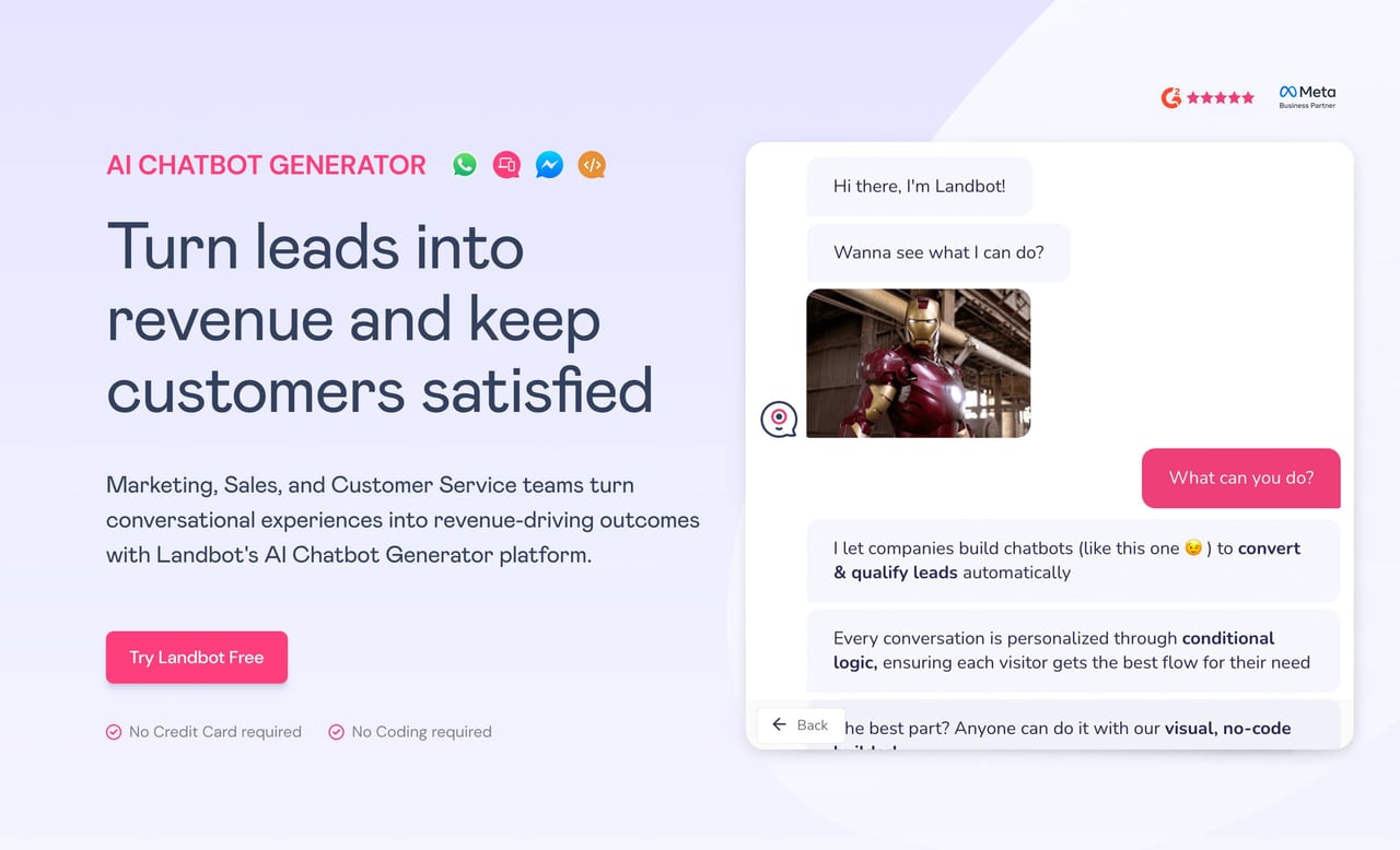 Landbot primary screenshot