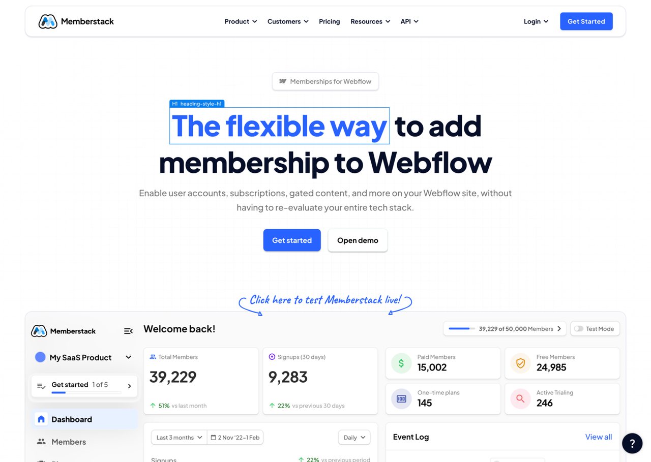 Memberstack primary screenshot