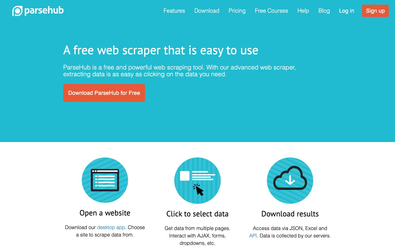 ParseHub screenshot