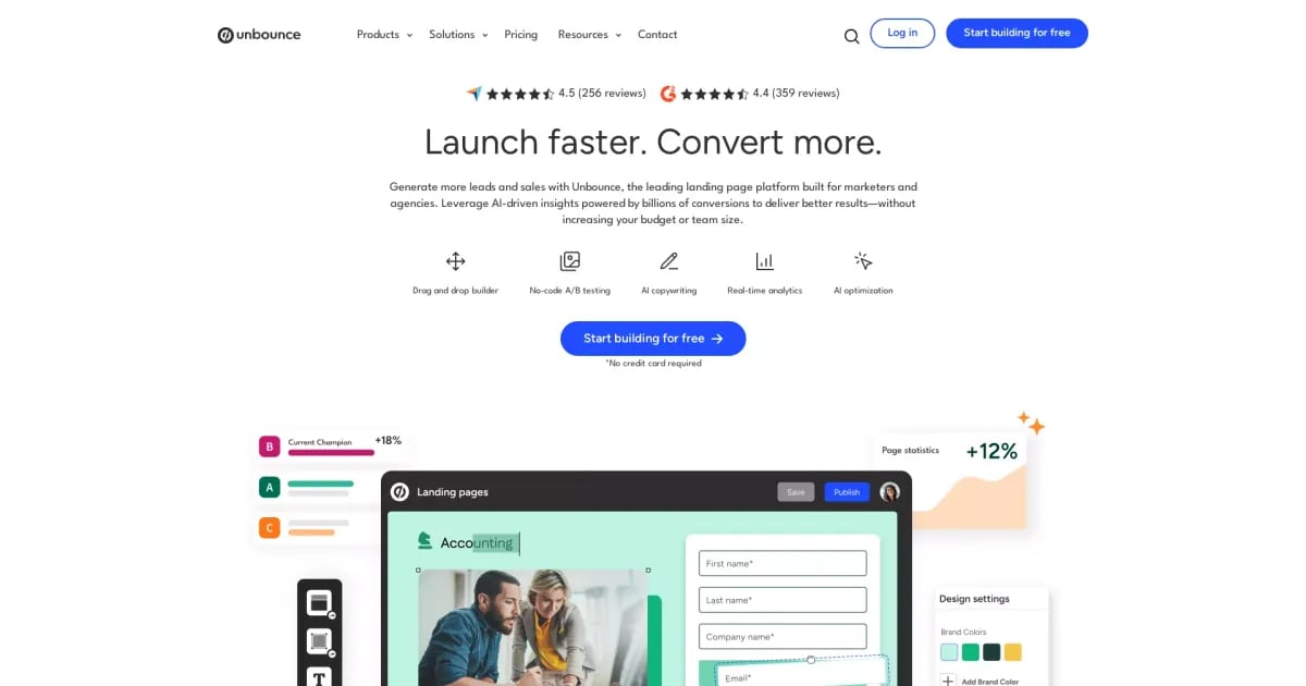 Unbounce primary screenshot